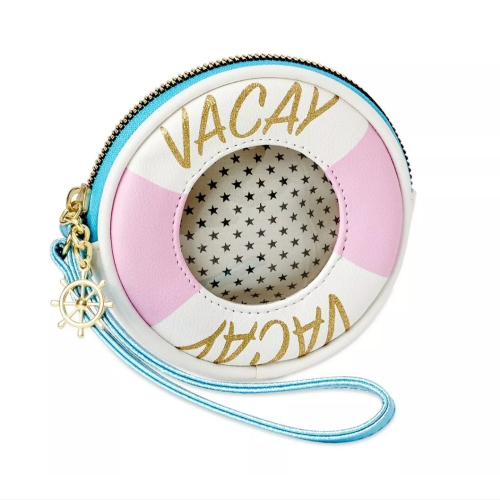 No Boundaries Pink and Blue Lifebuoy Wristlet Brand NWOT